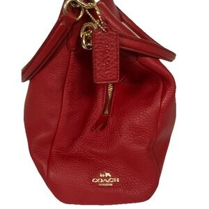 COACH Rich Red Tumbled Leather Three Compartment Vintage Hobo Shoulder Bag
